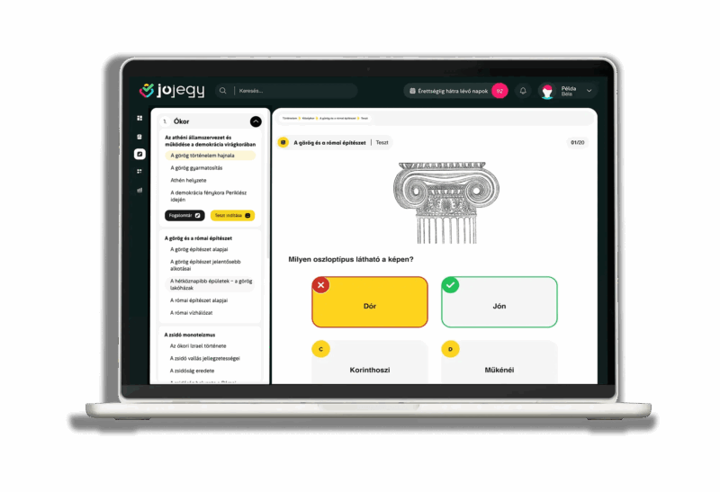 Történelem érettségi felkészítő témazáró teszt Jójegy