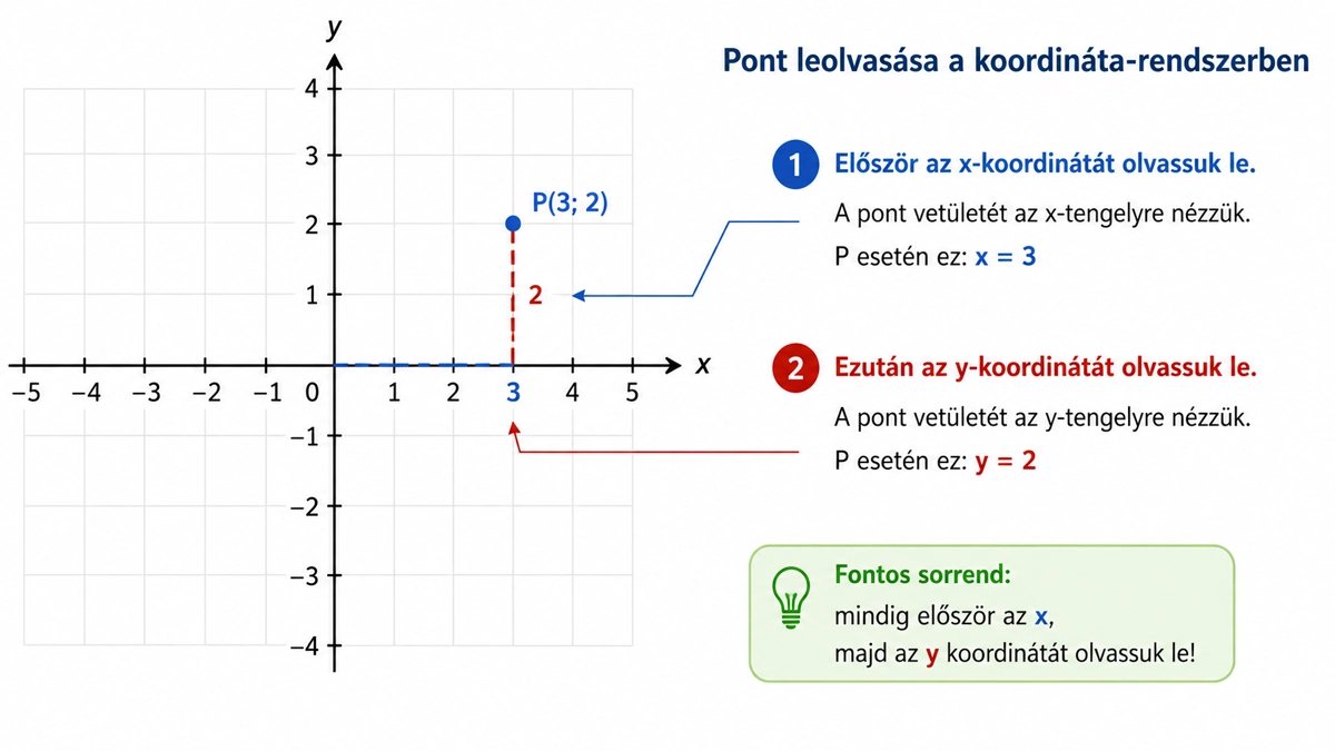 Koordináta-rendszer – az x- és y-koordináta leolvasásának sorrendje